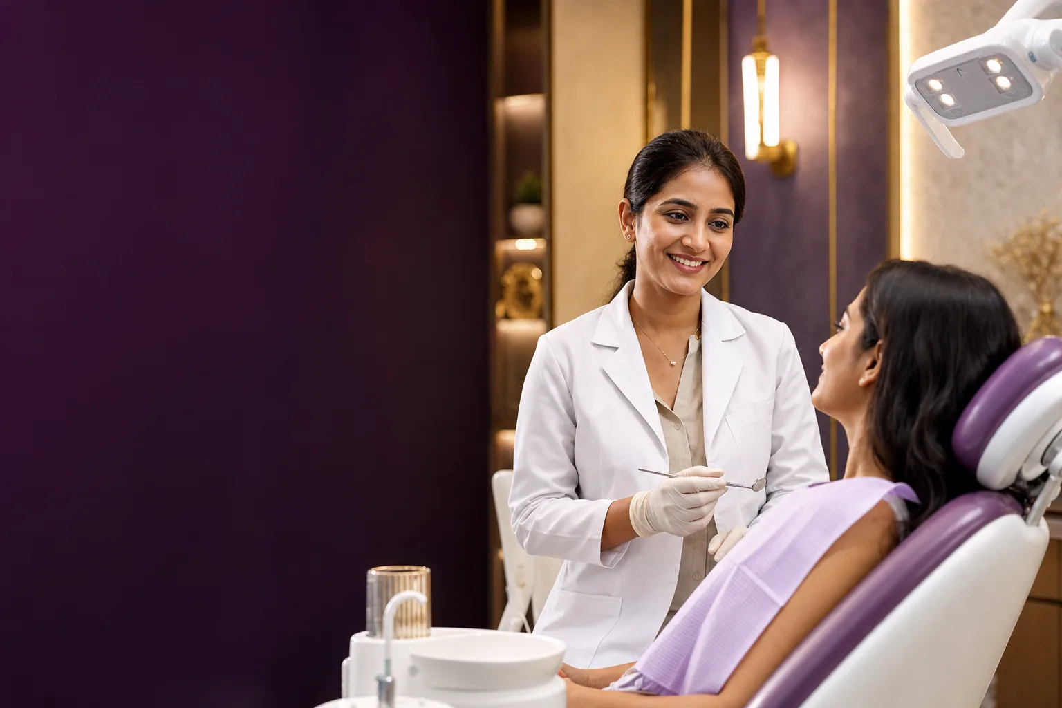 Female dentist consulting a patient at The Dental Experts clinic
